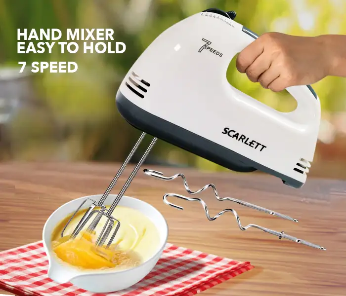  Scarlett Electric Egg Beater And Mixer For Cake Cream – 7 Speeds